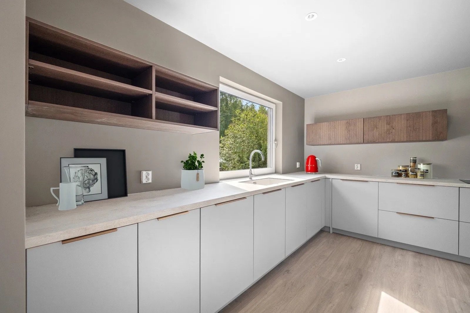 Kjøkken etter renovering, Enebolig Langhus, Langhus