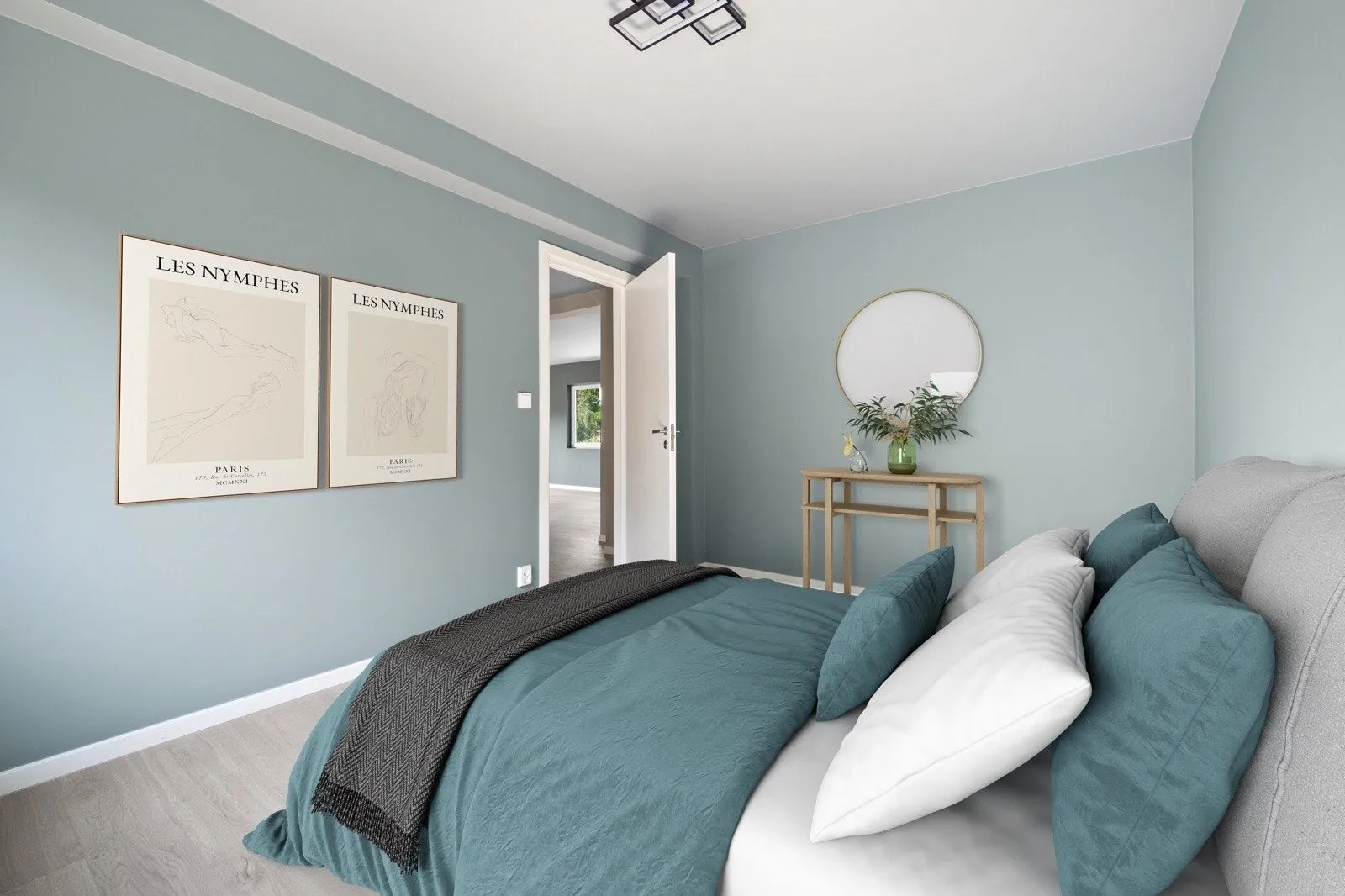 Soverom etter renovering, Enebolig Langhus, Langhus